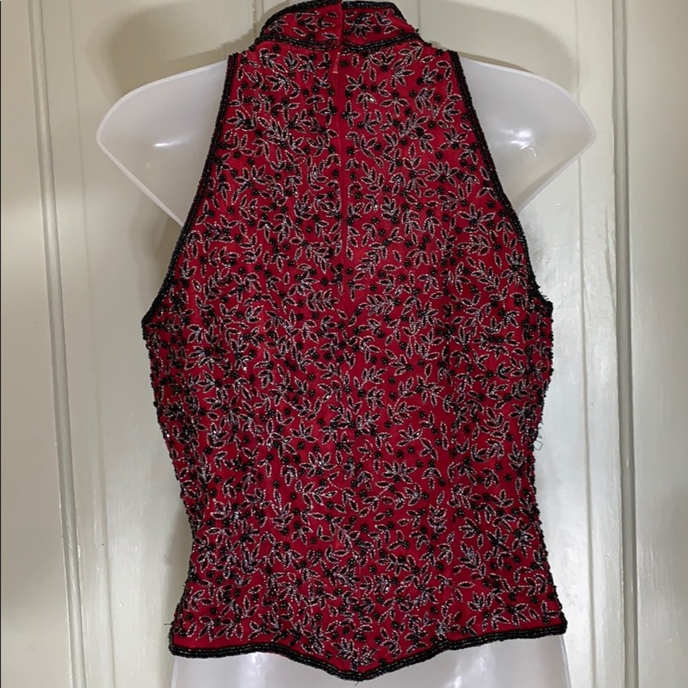 Papell Boutique Evening Silk Beaded Top - Picture 6 of 13